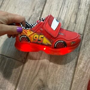 Red Lightning Car Light-Up Kids Shoe - 95 Racing Design